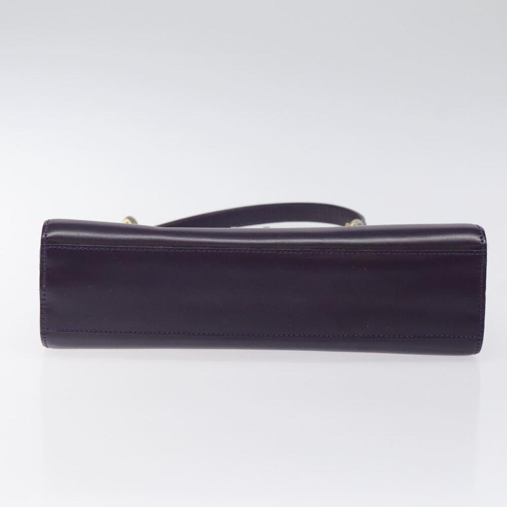 CELINE Hand Bag Leather Purple Gold - Picture 9 of 13